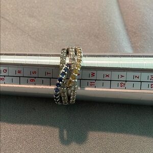 Blue and Yellow Statement Band Ring